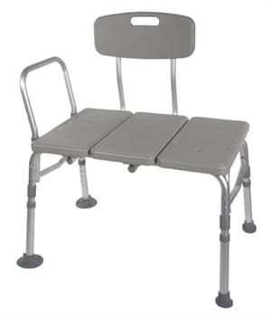 Plastic Transfer Bench with Adjustable Backrest By Drive Medical