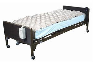 Med Aire Alternating Pressure Pump and Pad System 14001E, rated up to 300 lbs, •130 individual bubble cells for maximum comfort and effectiveness, 4 LPM (Liters per Minute) pump, 5 minute cycle time,Variable Pressure setting, Bubble pad design 