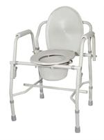 Steel Drop Arm Bedside Commode with Padded Arms By Drive Medical