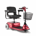 LYNX SCOOTER L-3X 3 WHEEL with extra range in red, supports up to 300 pounds. 