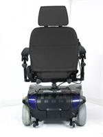 The back of the Sunfire EC power wheelchair shows the head rest and the comfortable padded back. 